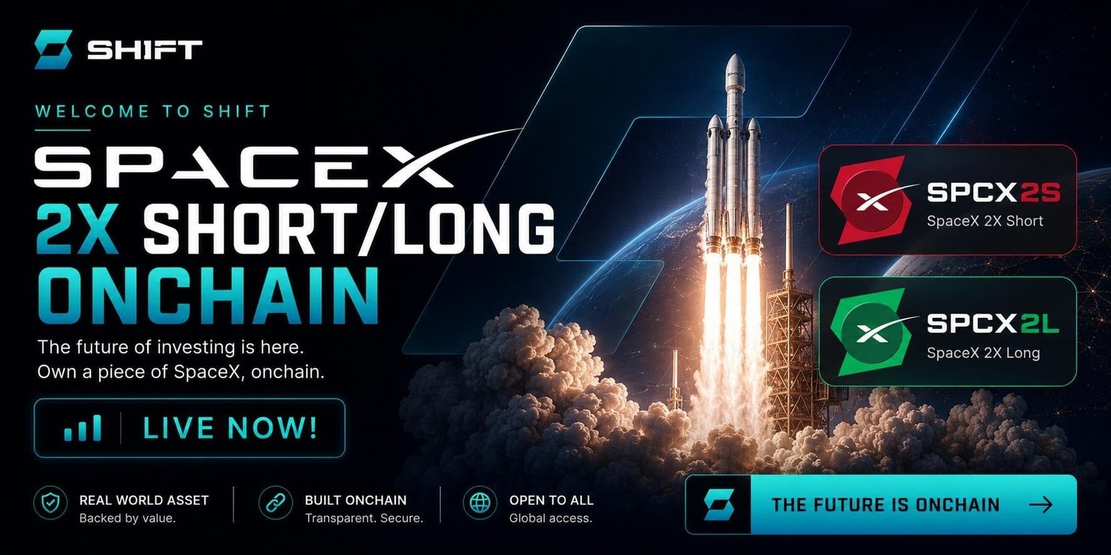 SHIFT Launches the World’s First Tokenized Leveraged SPCX RWA On-Chain