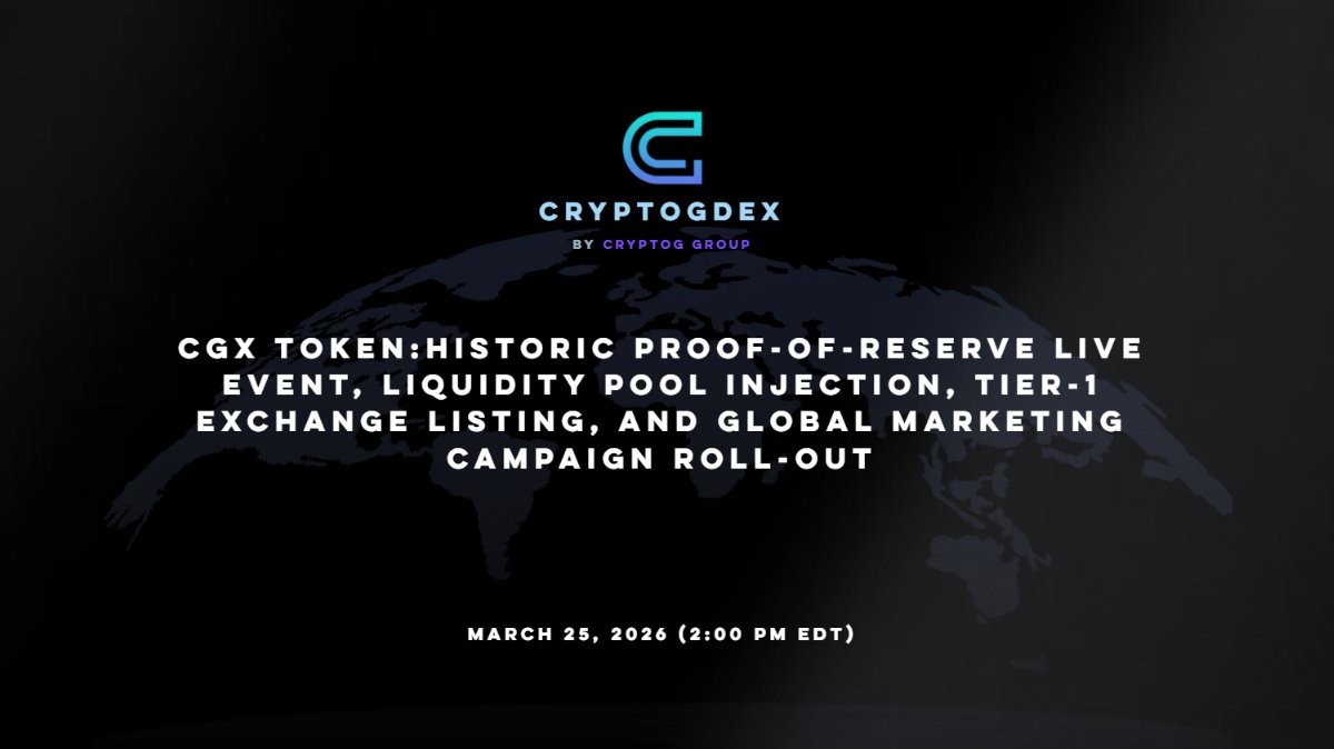 CryptoG Group Announces March 25 Proof of Reserves and Liquidity Event