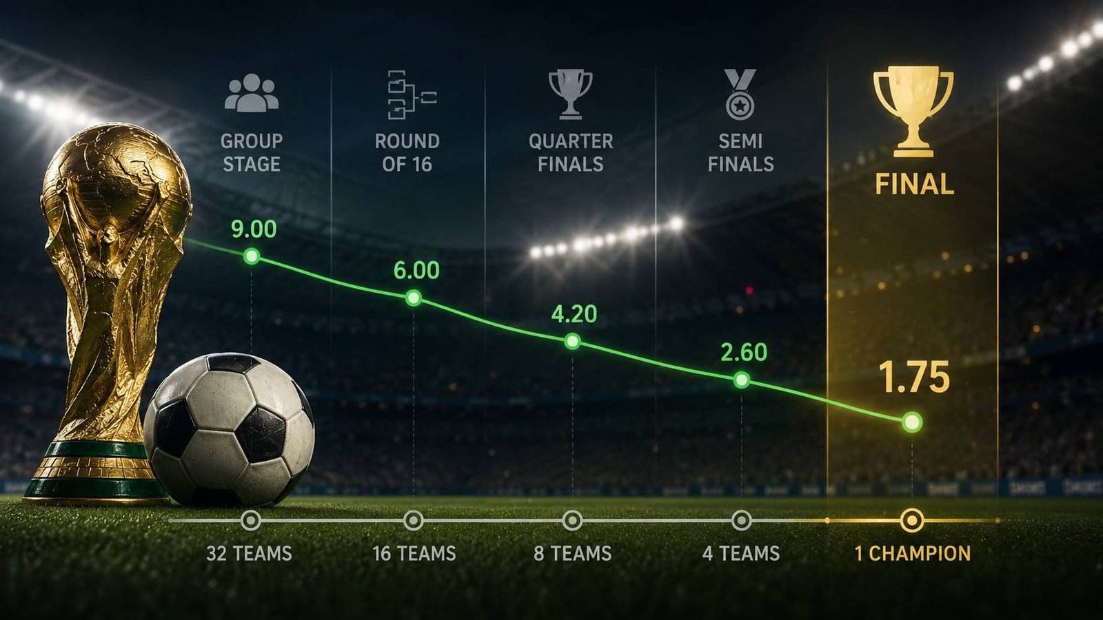 From Group Stage to Final: How a World Cup Favourite's Odds Compressed