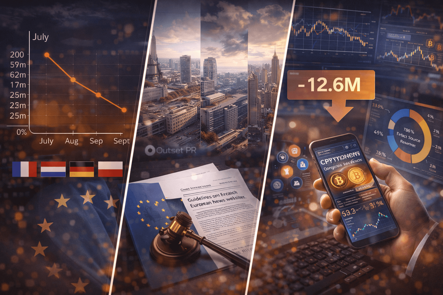 12.6M Crypto Visits Dropped From Europe’s High-Reach News Sites Between July and September, Per Outset PR Data