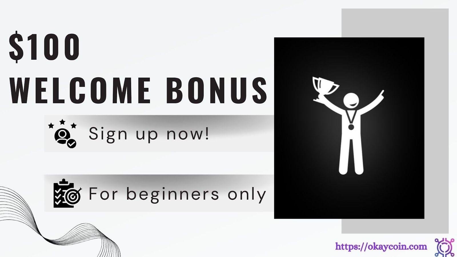 OkayCoin $100 Welcome Bonus: Earning Online Through Crypto Staking Without Initial Investment